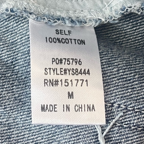 Le Lis Collection Denim Skirt Ombre Blue White Fringe NEW Size Medium Cotton - Picture 8 of 9